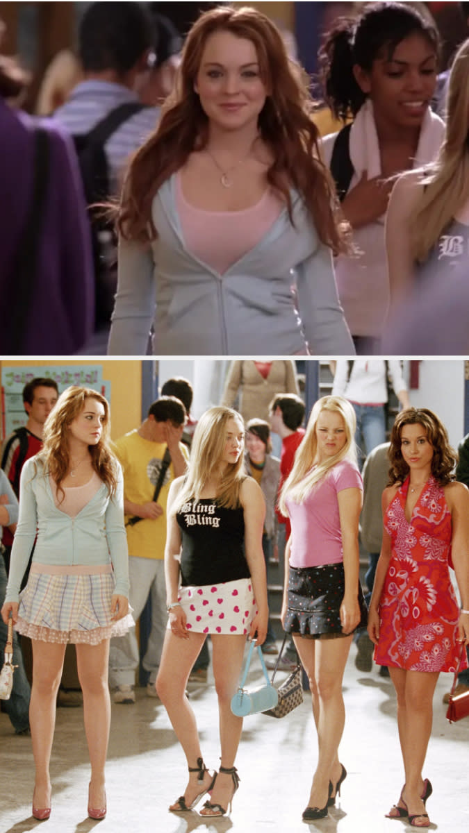 she's with the plastics in the middle of a hall