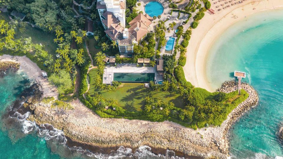 Aerial view of the Four Seasons Resort Oahu at Ko Olina, voted one of the best resorts and hotels in Hawaii