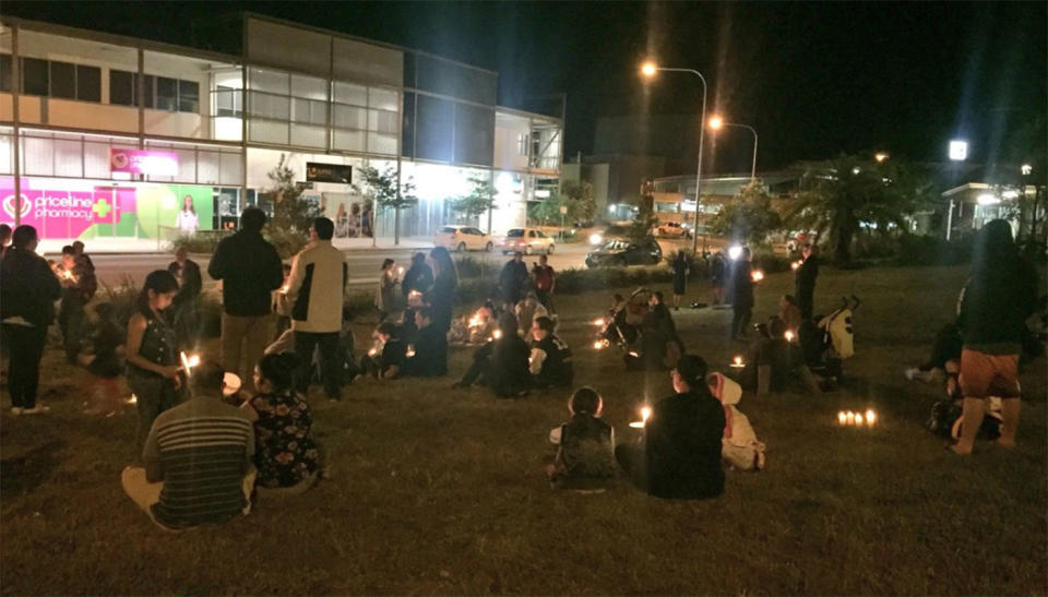 Nambour residents hold a candlelit vigil for Indie after she died on Sunday. Source: Twitter/ Chloe-Amanda Bailey/ 7 News