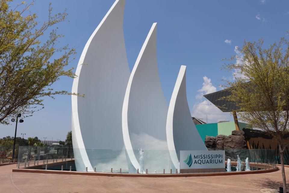 A 65-foot sails entry fountain fronts nearly 6 acres filled with an amazing collection of sea life, wildlife, birds and much more at the Mississippi Aquarium in Gulfport.