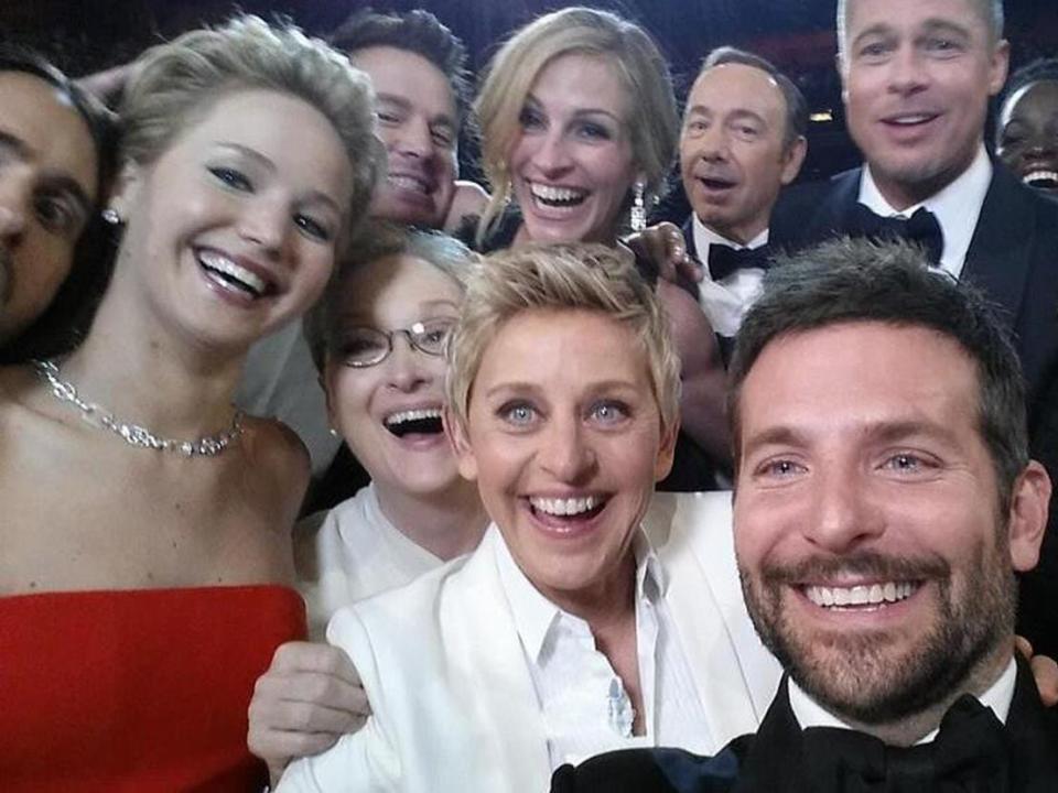 Ellen DeGeneres posted the Oscar selfie on Twitter.