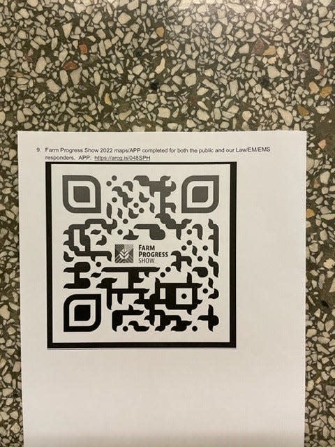 This QR code will pull up a map of the 2022 Farm Progress Show outside Boone, Iowa.