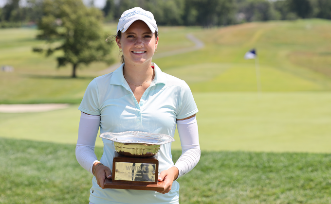 Sofia Nogalo captured her first local major, winning the MGA/WMGA Women's Amateur Championship by a stroke at Essex County (N.J.) Country Club.