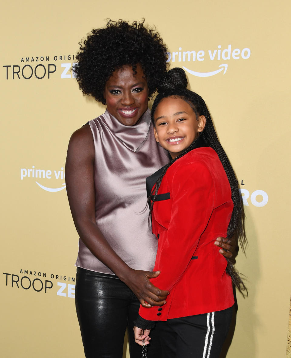 LOS ANGELES, CALIFORNIA – JANUARY 13: Viola Davis and daughter Genesis Tennon attend the premiere of Amazon Studios’ “Troop Zero” at Pacific Theatres at The Grove on January 13, 2020 in Los Angeles, California. (Photo by Jon Kopaloff/Getty Images,)