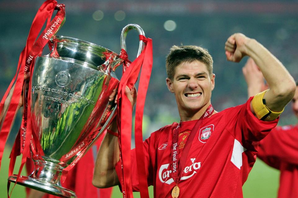 Liverpool captain Steven Gerrard lifts the European Cup in 2005: Getty Images