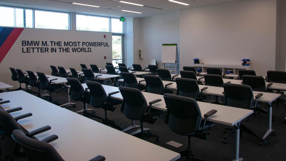 A classroom at BMW’s Performance Center West. - Credit: Photo: Courtesy of BMW Performance Driving School.