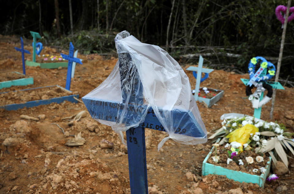 A view of the Parque Taruma cemetery during the COVID-19 outbreak, in Manaus, Brazil, April 17. (Photo: Bruno Kelly / Reuters)