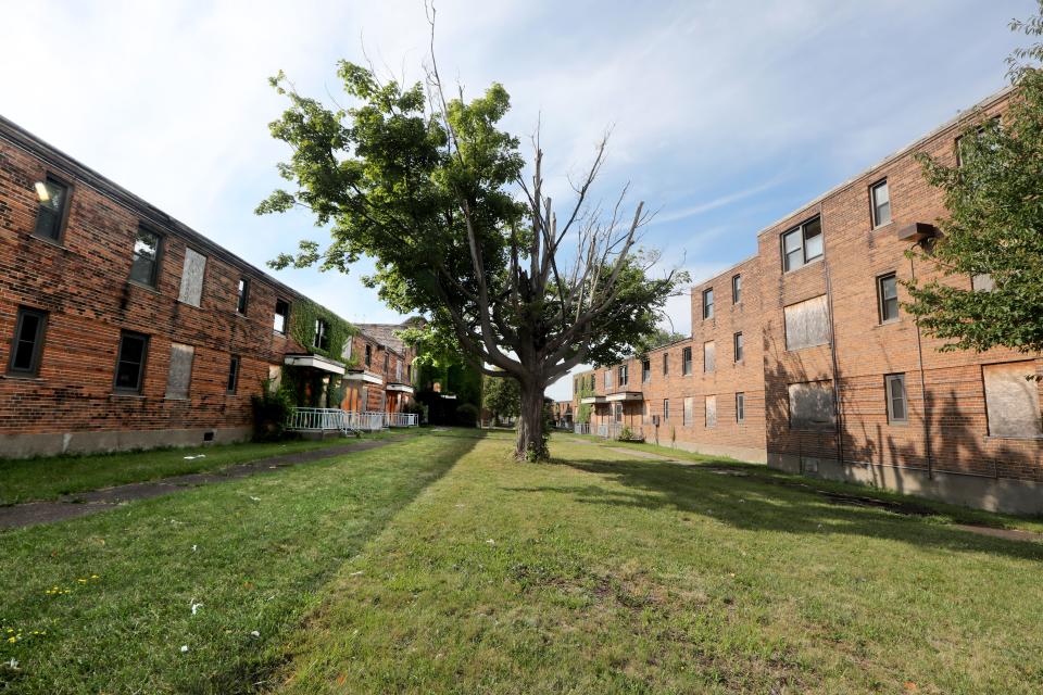 The Willert Park public housing project on the east side of Buffalo, photographed Aug. 17, 2022. The apartment complex opened in 1939 and has been closed for decades. Professor Price believes that the complex could be renovated and reopened to serve those at the bottom of BuffaloÕs housing market. 