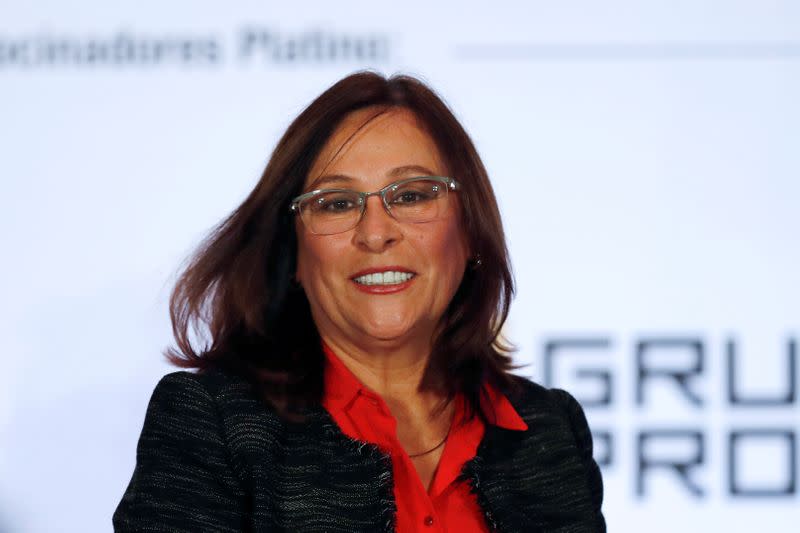 Mexico's Energy Minister Nahle is seen after a speech at the Energy Mexico 2019 exposition and congress in Mexico City