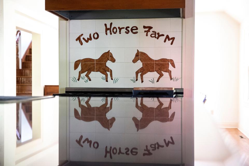 A backsplash in the kitchen at Two Horse Farm is seen Tuesday at 2257 Sugar Bottom Road NE in Johnson County. The farm house will be rented out to guests who stay at least seven days once the county has its new park operational.
