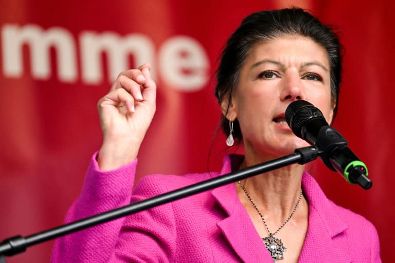 Das Bündnis Sahra Wagenknecht (BSW) hat laut einer Umfrage in der Wählergunst einen Rekordwert erreicht, während die Linke weiterhin verliert. In dem im Auftrag der "Bild am Sonntag" wöchentlich erstellten Insa-"Sonntagstrend" legte die Partei auf neun Prozent zu. (Kirill KUDRYAVTSEV)