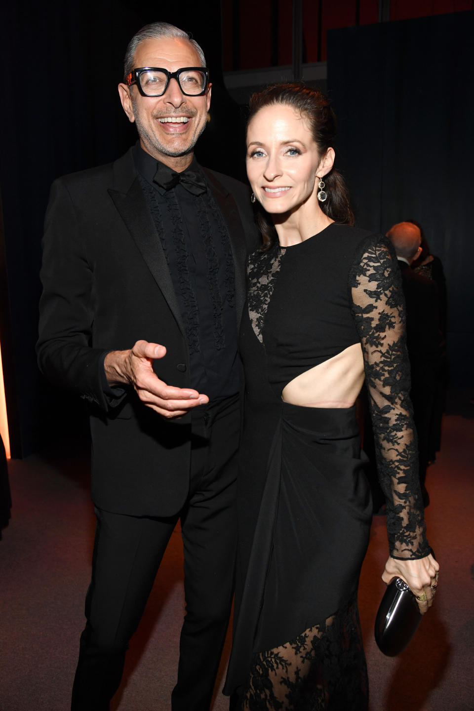 Jeff Goldblum and Emilie Livingston attend the 2020 Vanity Fair Oscar Party in 2020