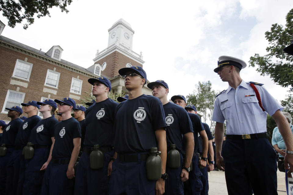 Coast Guard cadets at the U.S. Coast Guard Academy in New London, Connecticut. (Photo: ASSOCIATED PRESS)