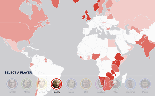 Facebook World Cup 2014 fan map