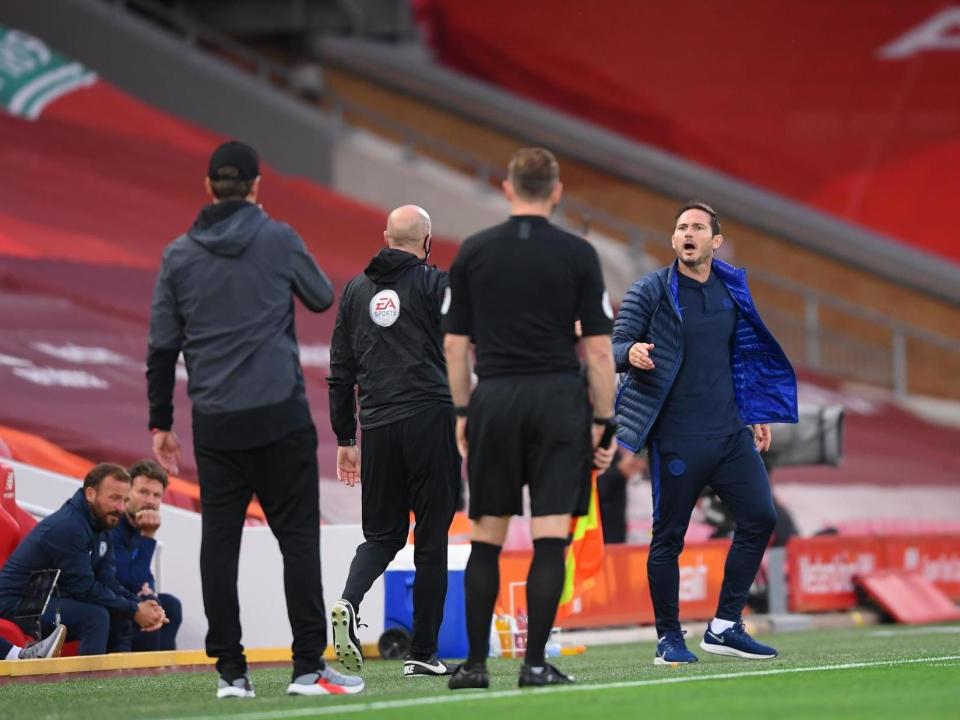 Lampard and Klopp go at it on the touchline: POOL/AFP