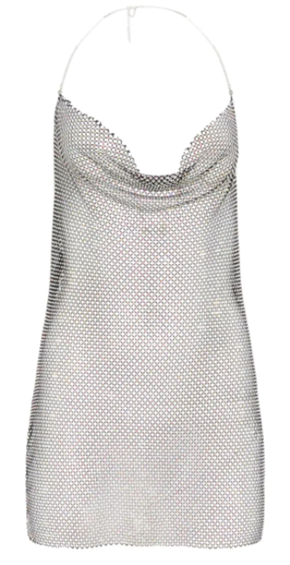 Pretty Little Thing Silver Diamante Chain Halterneck Detail Bodycon Dress & Bandana Set, $125 (on sale)