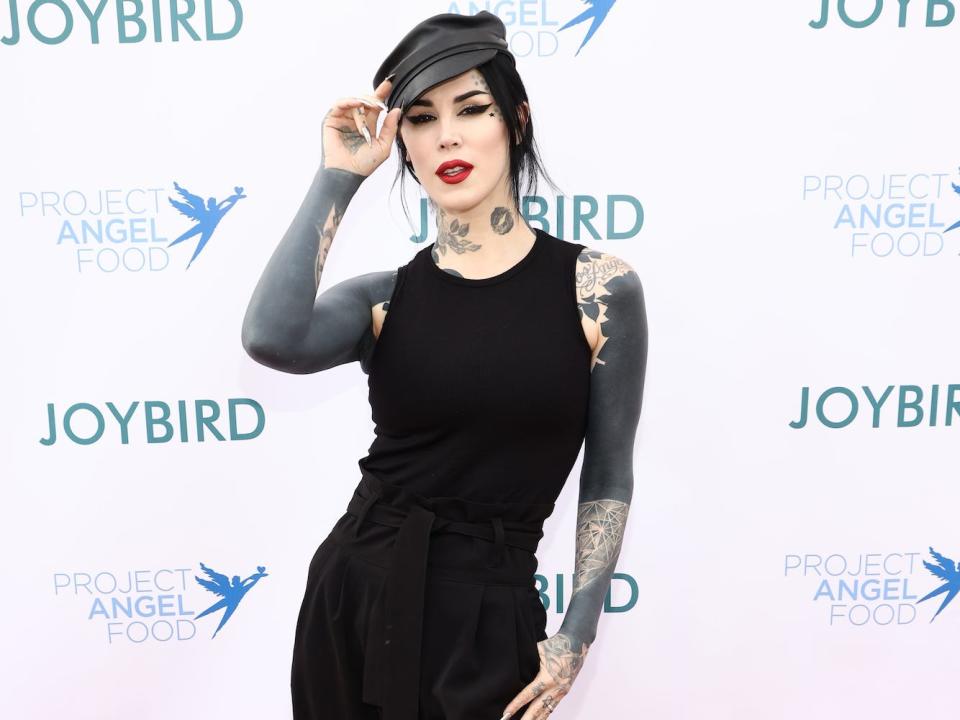 Kat Von D attends a Project Angel Food event in Los Angeles, California, on November 23, 2023.