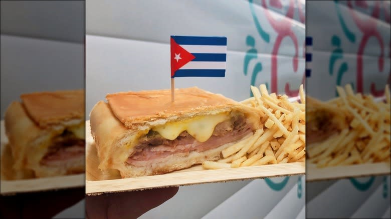 Cuban sandwich with fries