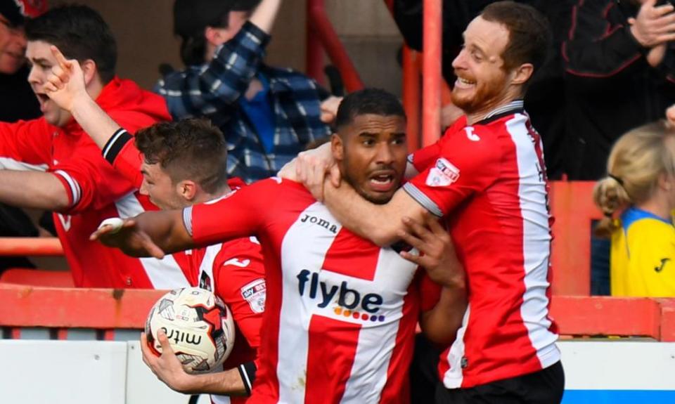 Wild scenes in injury-time after Exeter’s equaliser.