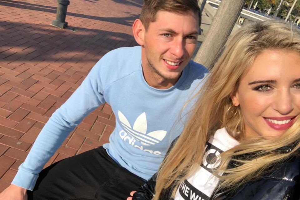 Emiliano Sala with his ex-girlfriend Berenice Schkair, who talked of her heartbreak on Wednesday