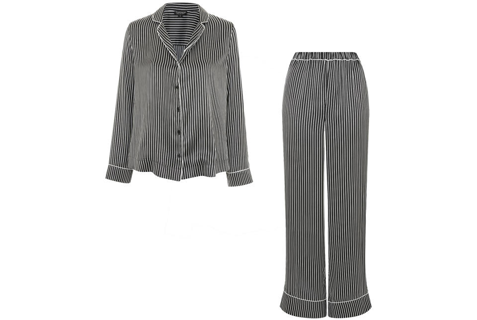 Topshop Satin Striped Shirt and Pyjama Trousers