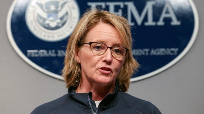 FEMA Administrator Deanne Criswell, seen at a Washington press conference last month on Hurricane Ian, said the agency’s policy changes have allowed more families to become eligible for disaster assistance. (Photo: Kevin Dietsch/Getty Images)