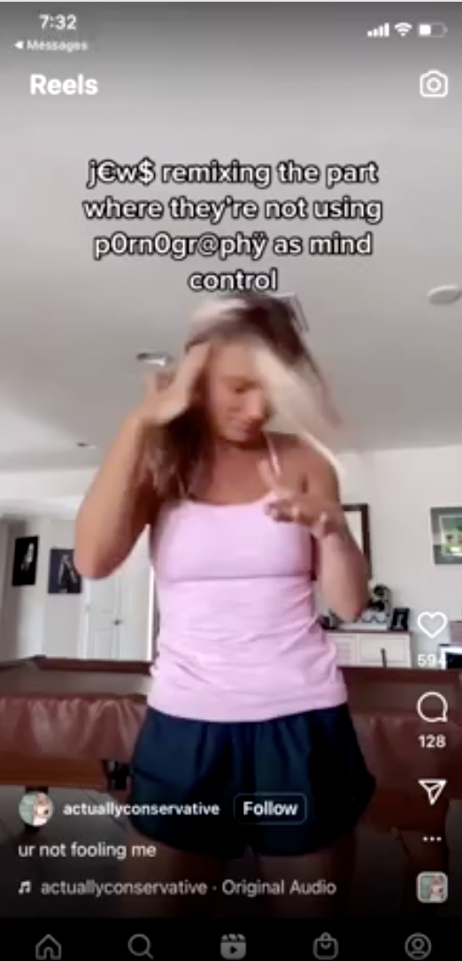 Katie Paige Richards, a campaign volunteer for school board candidate Tim Moshier posted an antisemitic TikTok video on Aug. 3, 2022. Text over the video read, "jew$ remixing the past where they're not using p0rn0gr@phÿ as mind control."