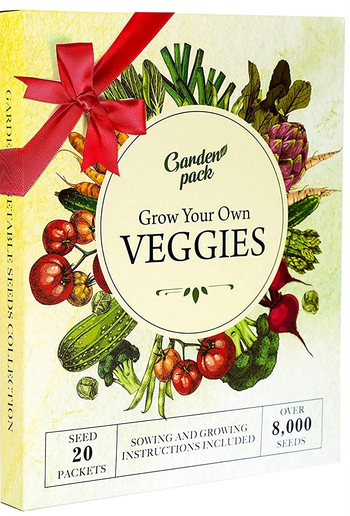 A box of vegetable seeds 