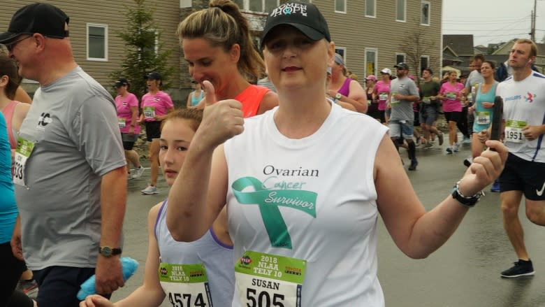 3 weeks after chemotherapy, Susan Glynn takes on the Tely 10