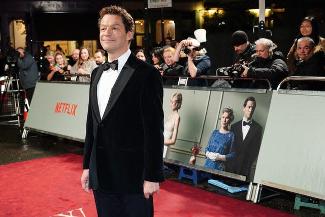 Dominic West arrives at the world premiere of The Crown series five at the Theatre Royal in London 