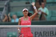 Tennis - French Open - Roland Garros - Caroline Garcia of France vs Agnieszka Radwanska of Poland - Paris, France - 25/05/16. Agnieszka Radwanska celebrates. REUTERS/Benoit Tessier