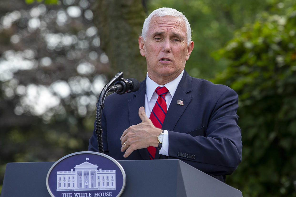 Vice President Mike Pence delivers an update on the nations coronavirus testing strategy in the Rose Garden of the White House on September 28, 2020 in Washington, DC. (Tasos Katopodis/Getty Images)