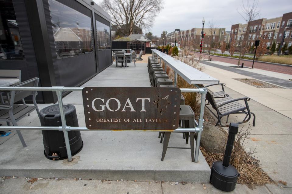 The GOAT, a tavern/restaurant that's been open in Carmel's Midtown section since August, is shown on Dec. 8, 2020. The establishment said it will now close at 2 p.m. every day and change its business model — at least temporarily — after complaints from neighbors over noise and accusations of customers trespassing on private property.