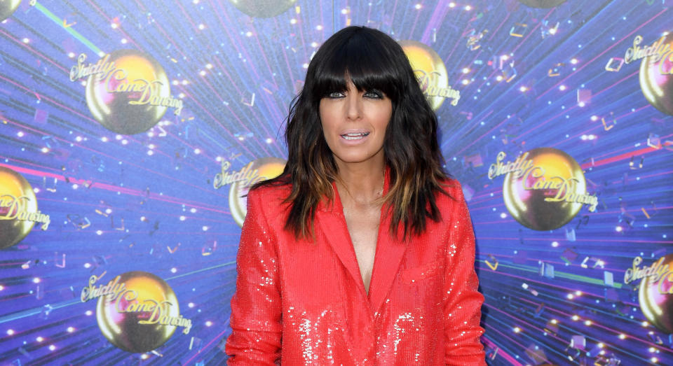 Claudia Winkleman's latest Strictly look has got fans in the Christmas mood. (Getty Images)