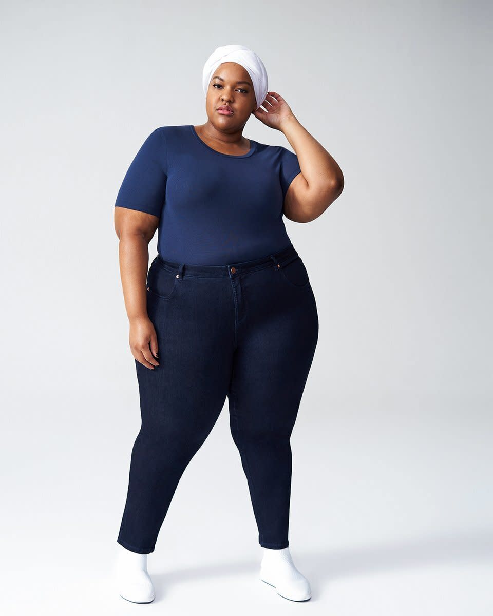 <strong>The Verdict</strong>: <a href="https://fave.co/36kEOec" target="_blank" rel="noopener noreferrer">Universal Standard Seine Mid Rise Skinny Jeans</a><br /><strong>The Reviews</strong>: 184 reviews, 5-star rating<br /><strong>Sizes and Fits</strong>: 00 to 40, Regular, Tall<br /> Find them at&nbsp;<a href="https://fave.co/36kEOec" target="_blank" rel="noopener noreferrer">Universal Standard</a>