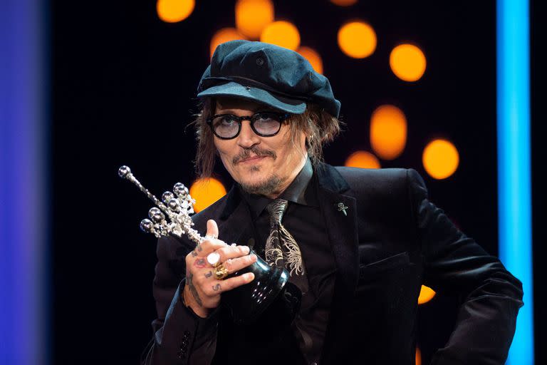 Johnny Depp, al recibir el Premio Donostia a su carrera, en el 69 Festival de Cine de San Sebastián en septiembre del año pasado