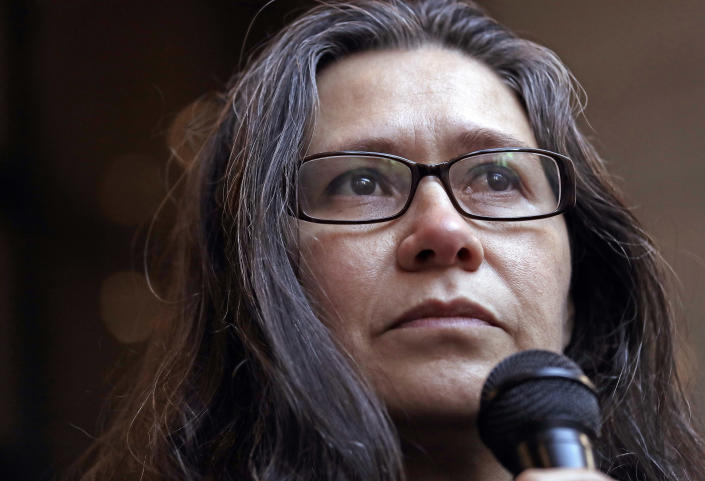 Maru Mora-Villalpando at a news conference where it was announced that the longtime activist for illegal immigrants in the Northwest is now facing deportation herself, in Seattle on Jan. 16, 2018. (Photo: Elaine Thompson/AP)