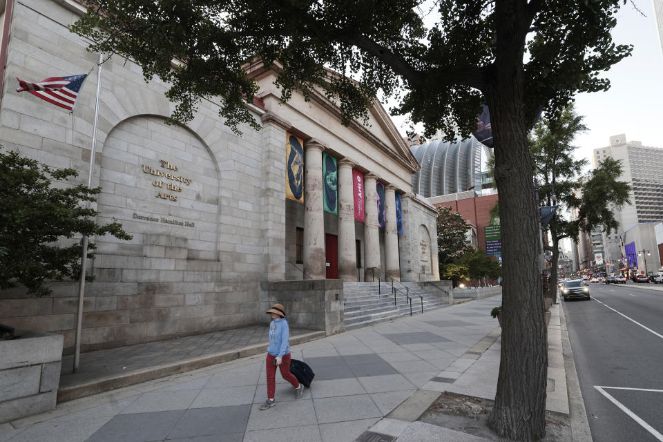 The University of the Arts' Dorrance Hamilton Hall on South Broad St. in Philadelphia, on Friday, May 31, 2024. The school announced that it is closing. (Elizabeth Robertson/The Philadelphia Inquirer via AP)