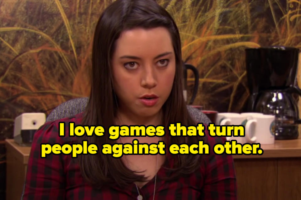 april saying she loves games that turn people against each other