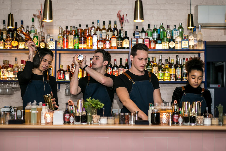 The team behind the crazy cocktails served at La Loutre bar.