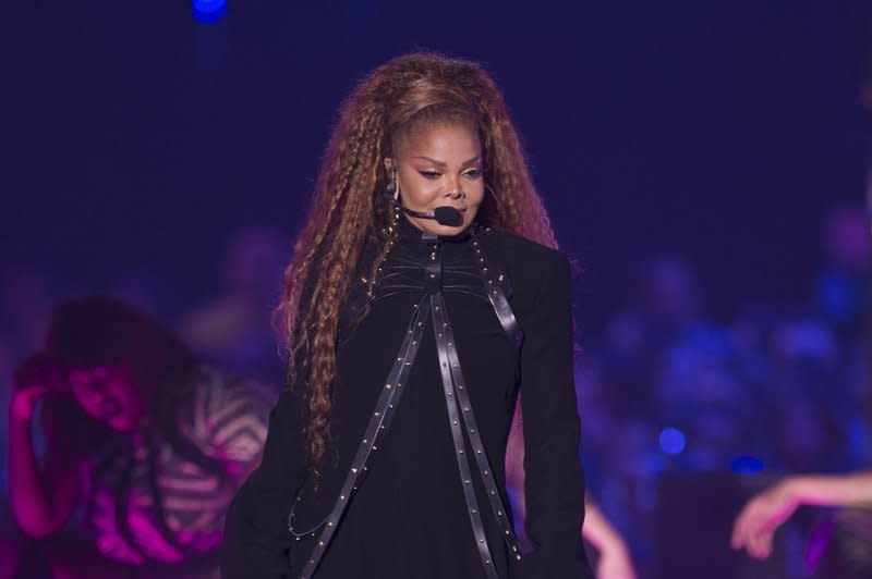 Janet Jackson performs at the MTV Europe Music Awards in 2018. File Photo by Sven Hoogerhuis/UPI