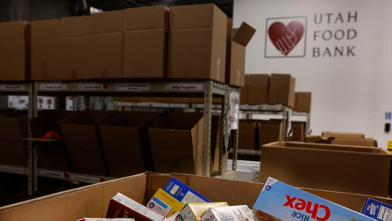 Boxes of cereal are pictured at the Utah Food Bank in Salt Lake City on Wednesday, March 15, 2023. The Utah Food Bank is gearing up for the biggest locally driven food drive of the year.