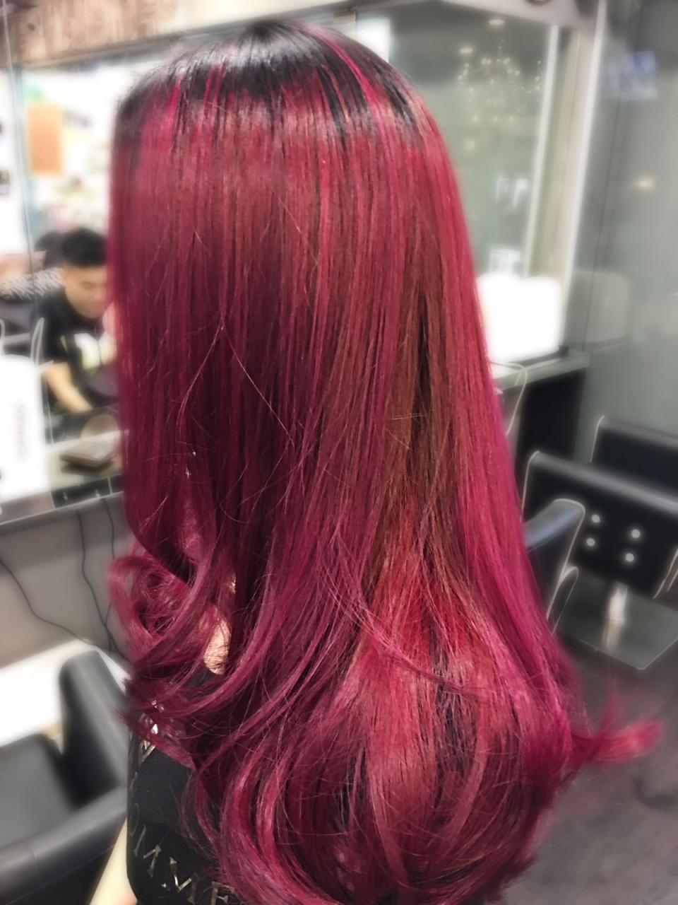 pink tones in brown hair