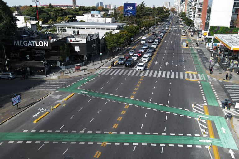 El tramo de la bicisenda que conecta las avenidas Comodoro Martín Rivadavia con Del Libertador