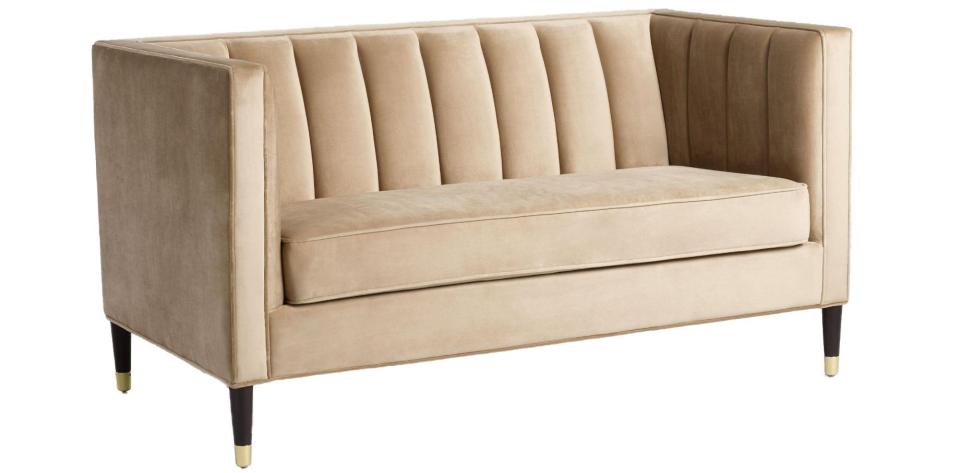 20) Camel Leanna Tufted Loveseat