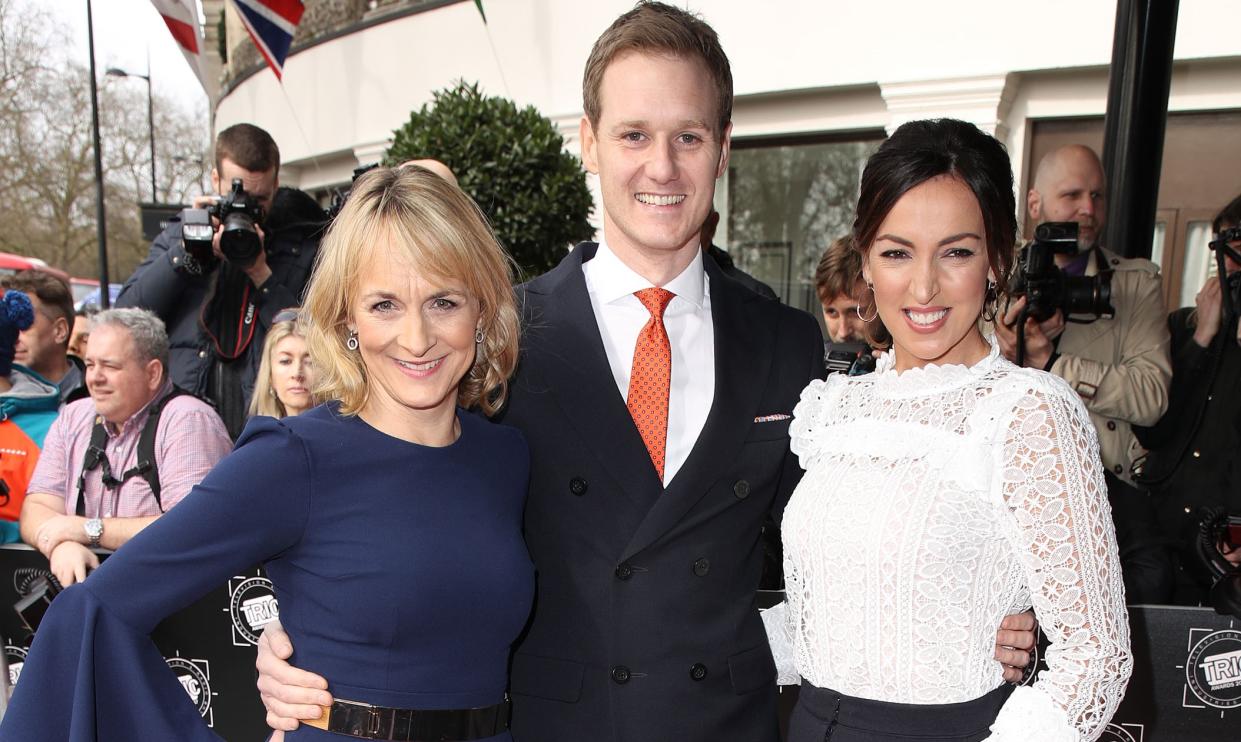 Dan Walker with Louise Minchin and Sally Nugent. (Getty Images)