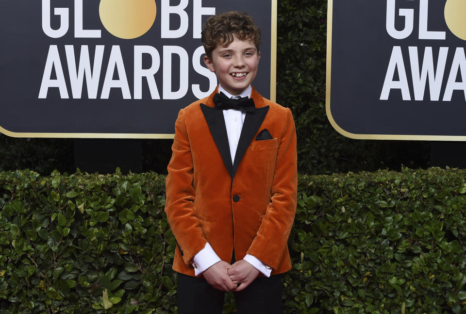 Roman Griffin Davis at the Golden Globes on Jan. 5, 2020. (Photo: Jordan Strauss/Invision/AP)