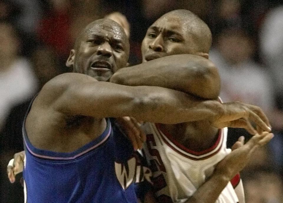 Metta World Peace got plenty physical with Michael Jordan in games, but it was in a pick-up where things went too far. (AP Photo)