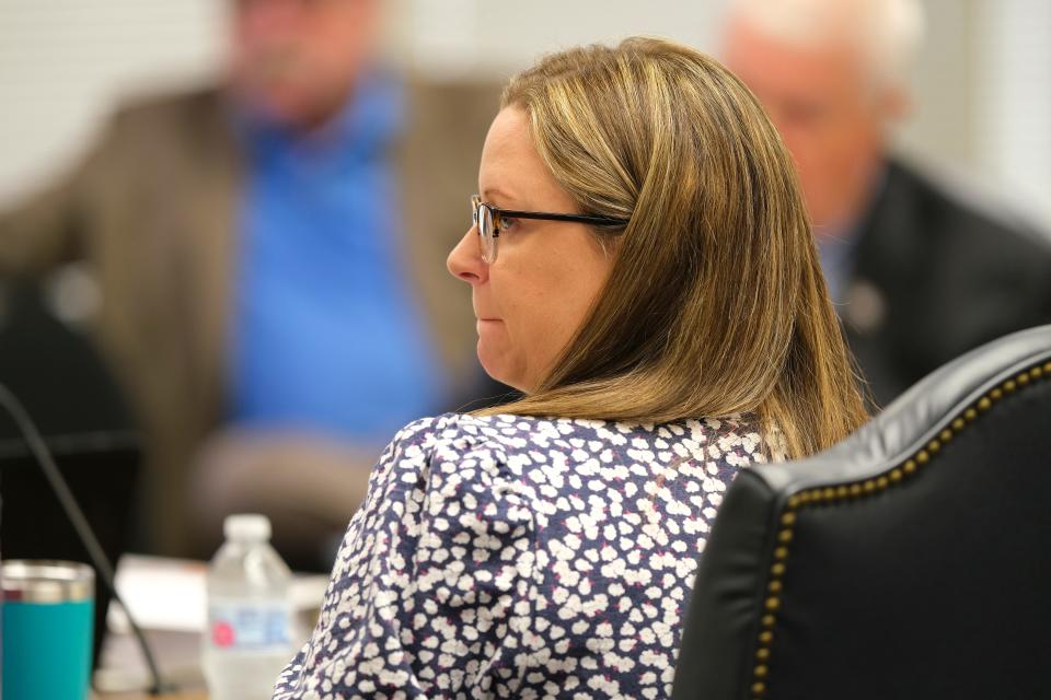 Former state Board of Education member Jennifer Monies is pictured during a meeting in 2021.