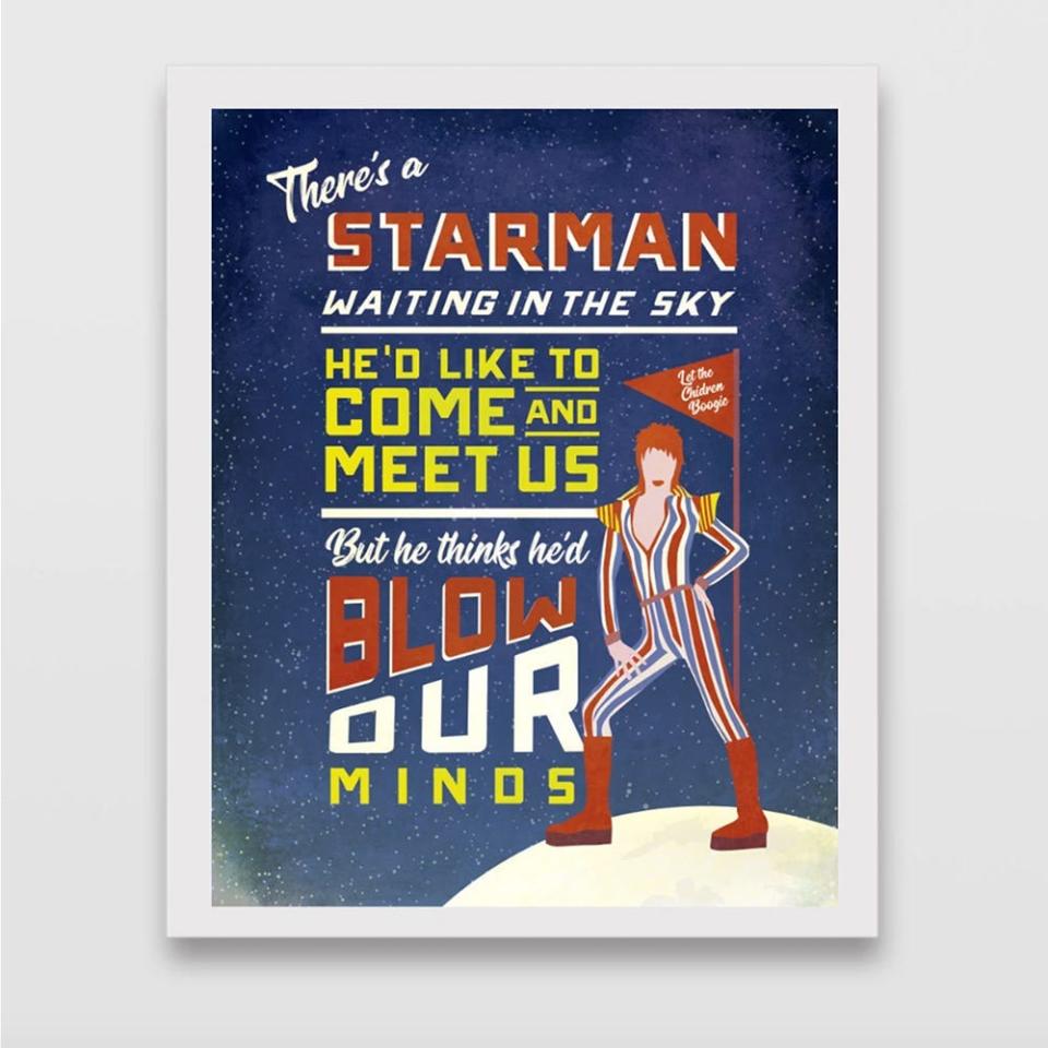 12) David Bowie Starman Lyric Print